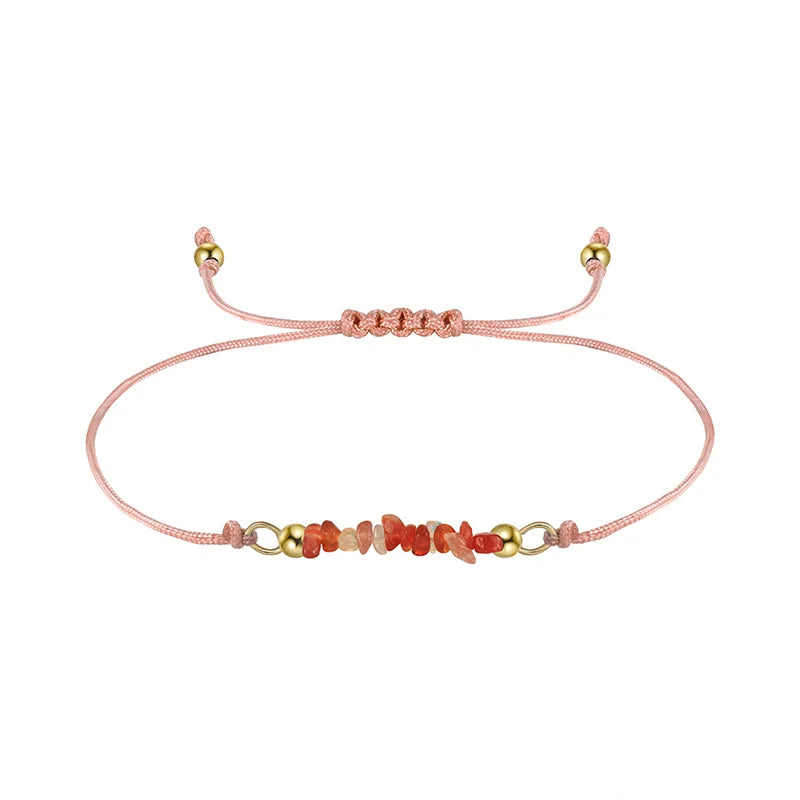 Natural Gemstone Adjustable Cord Bracelet - Birthstone Collection