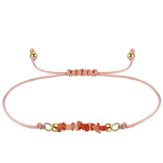 Natural Gemstone Adjustable Cord Bracelet - Birthstone Collection