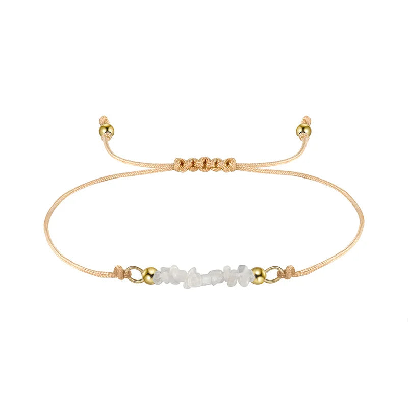 Natural Gemstone Adjustable Cord Bracelet - Birthstone Collection