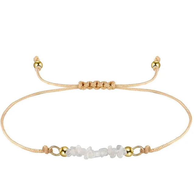 Natural Gemstone Adjustable Cord Bracelet, birthstone — Aurilyn