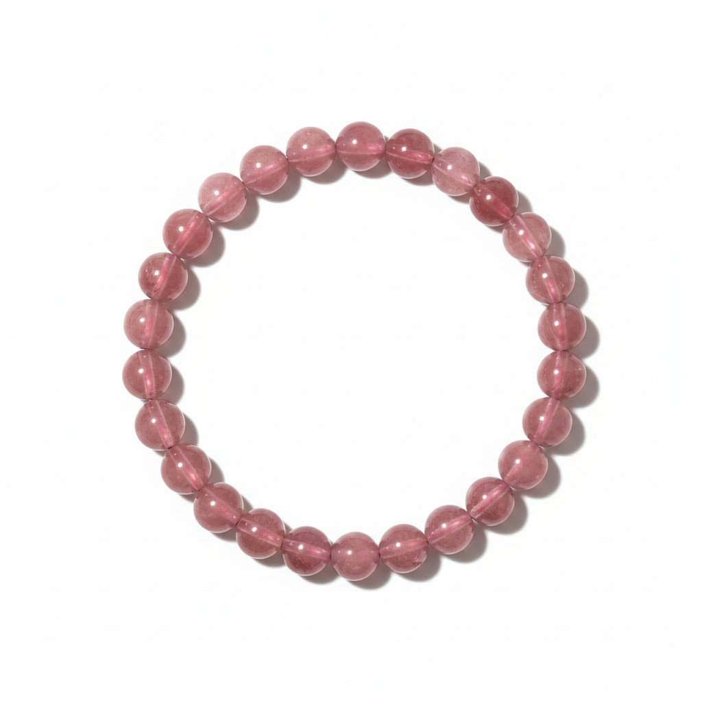 Rose Quartz Beaded Bracelet, natural gemstone — Aurilyn
