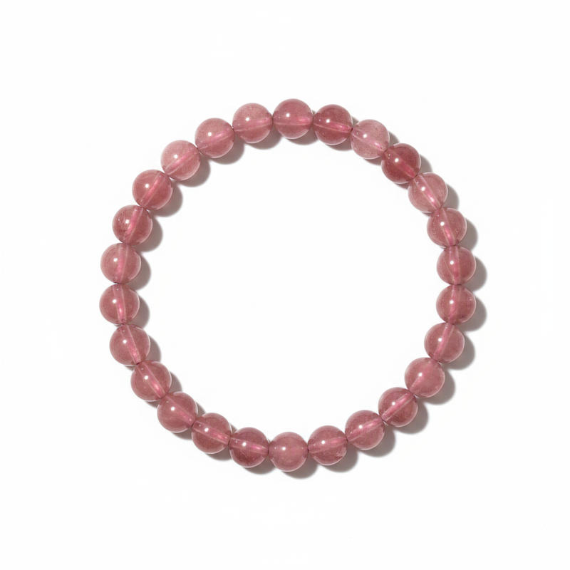 Rose Quartz Beaded Bracelet, natural gemstone — Aurilyn