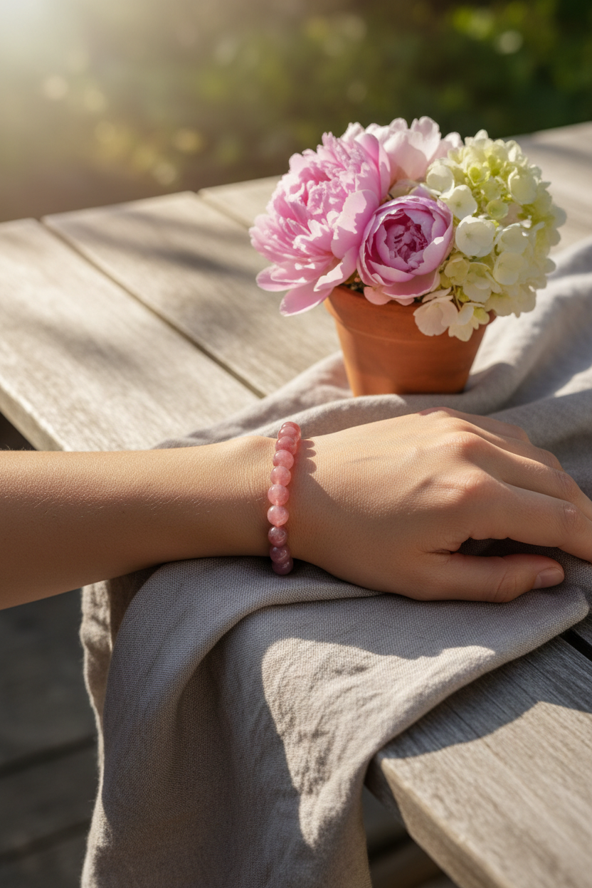 Rose Quartz Beaded Bracelet