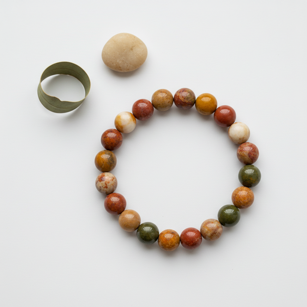 Jasper bracelet flat lay