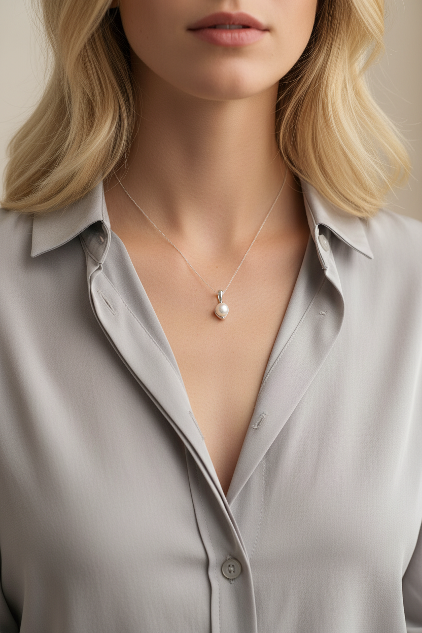 Petite Sculptural Pearl Pendant