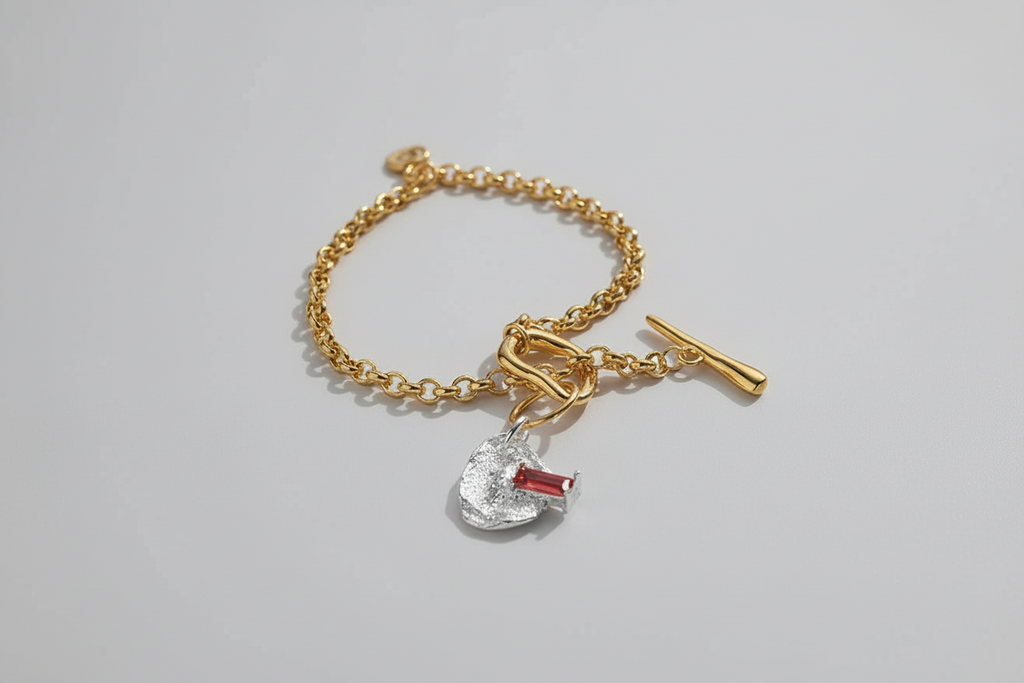 Toggle Bracelet with Abstract Charm