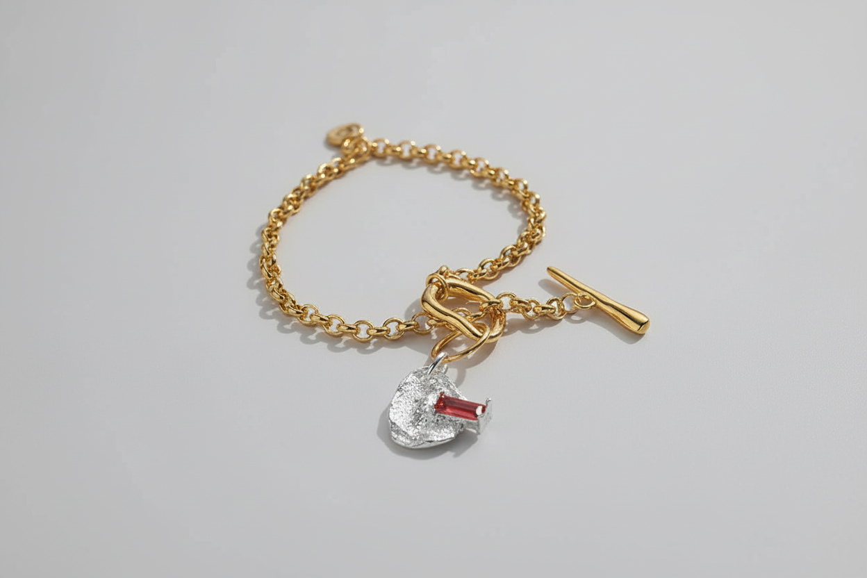 Toggle Bracelet with Abstract Charm