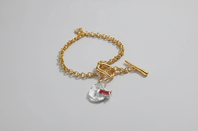 Abstract Charm Toggle Bracelet